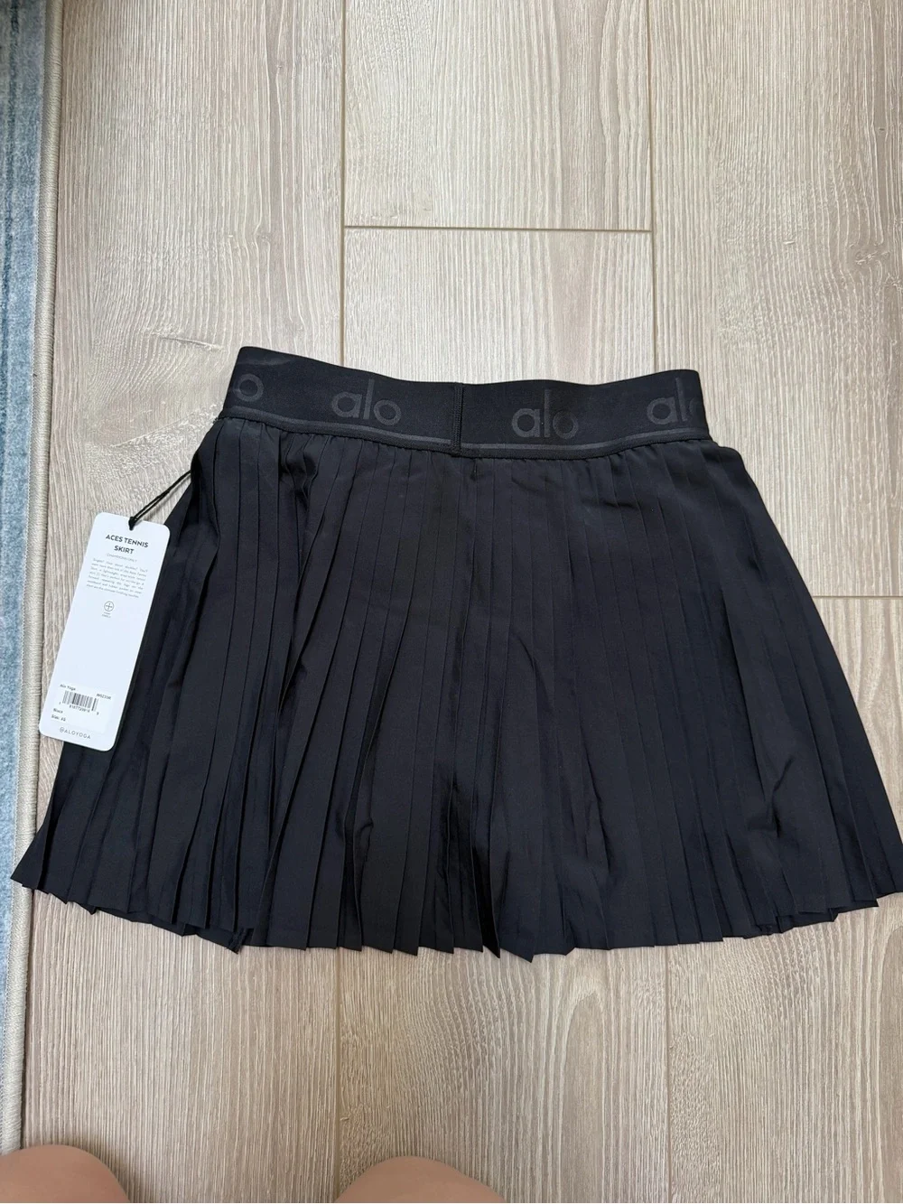 Alo Aces Tennis Skirt Black preppy country club courtside athletic pleated sport